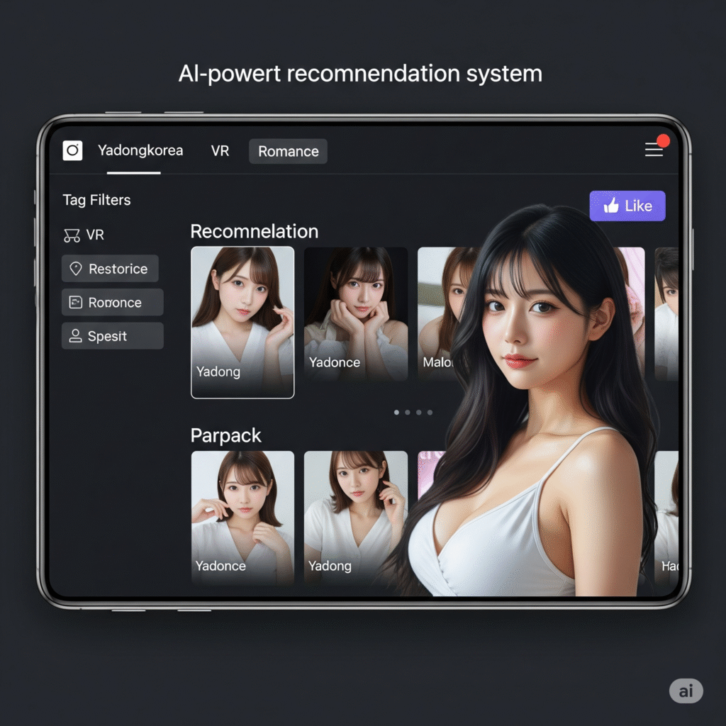 야동코리아의 AI 추천 시스템 인터페이스