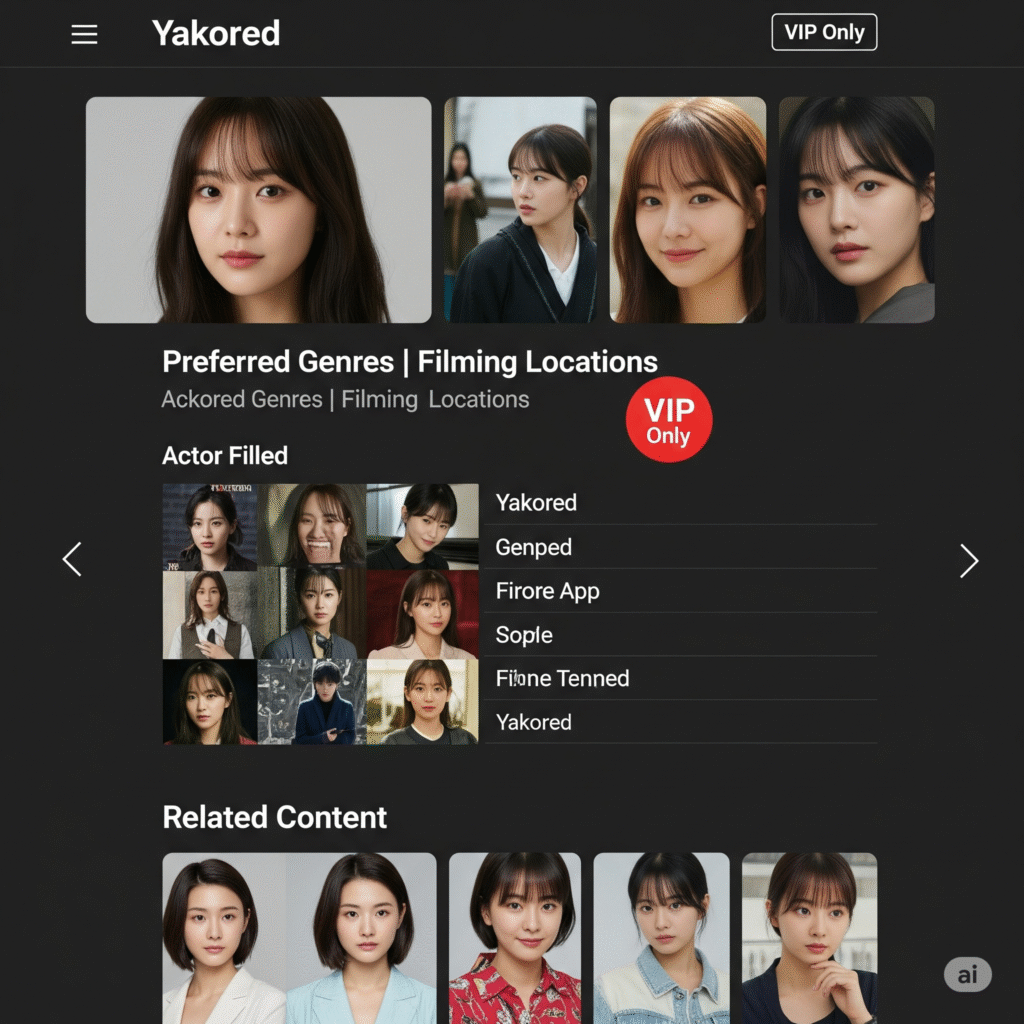 야코레드의 배우 프로필 페이지