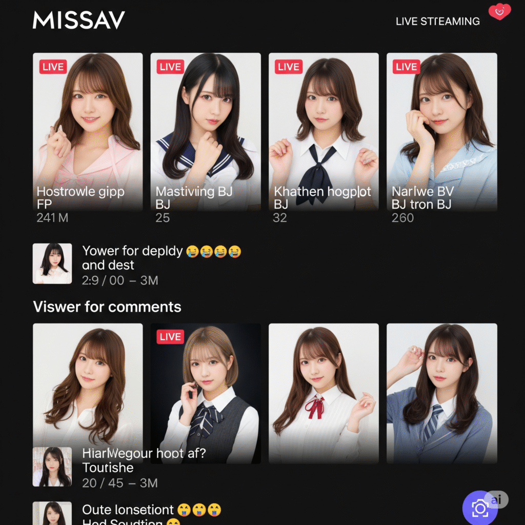 MISSAV의 실시간 스트리밍 섹션 스크린샷