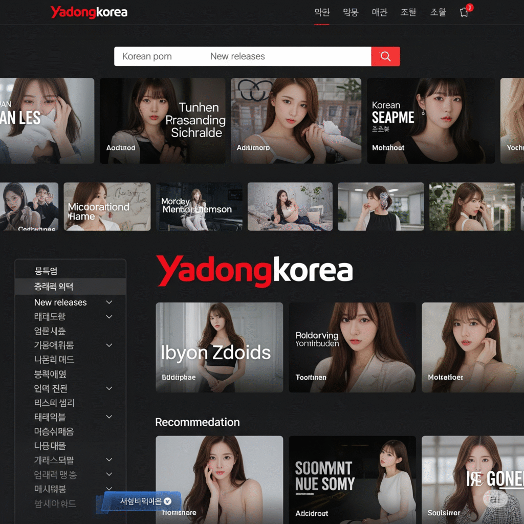 야동코리아의 2022년 리브랜딩 후 메인 페이지 스크린샷